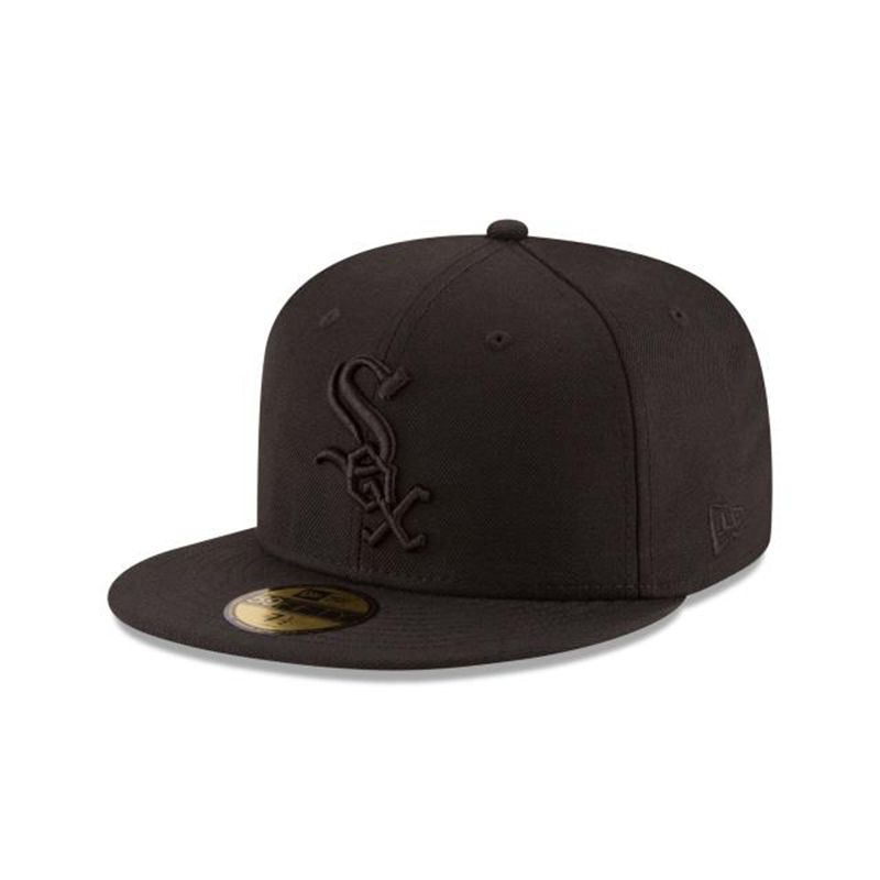 MLB Chicago White Sox Black On Black 59Fifty Fitted (EFV6038) - Black New Era Caps